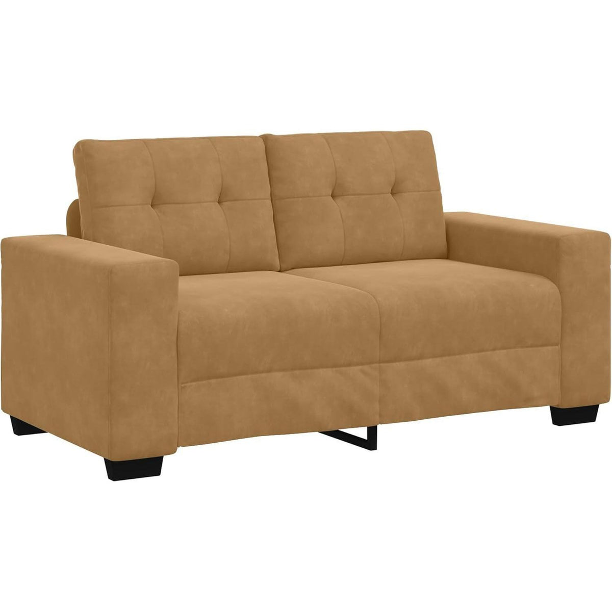 Samtsofa Zweisitzer Braun – Modernes Polstersofa 120 cm