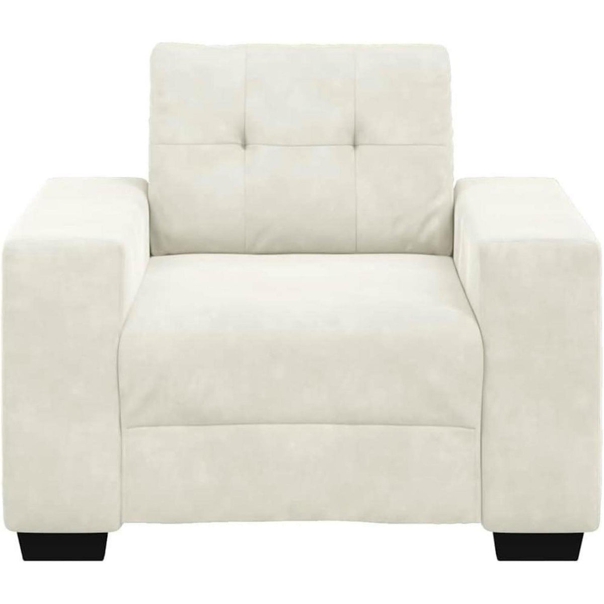 Getufteter Samt Sessel Creme - Kleiner Wohnzimmer Couch 60cm