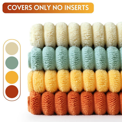 Cord Kissenbezüge 4er Set – 40x40 cm, Orange, Teal, Beige