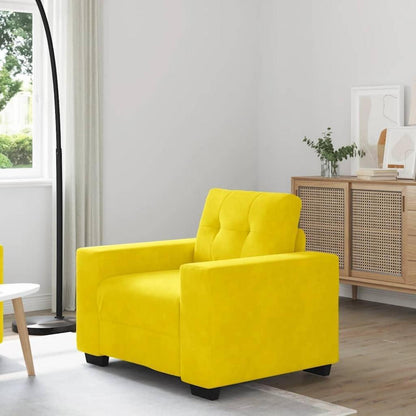 Kleines Samt Sofa Gelb – Bequemer Sessel 60x60 cm