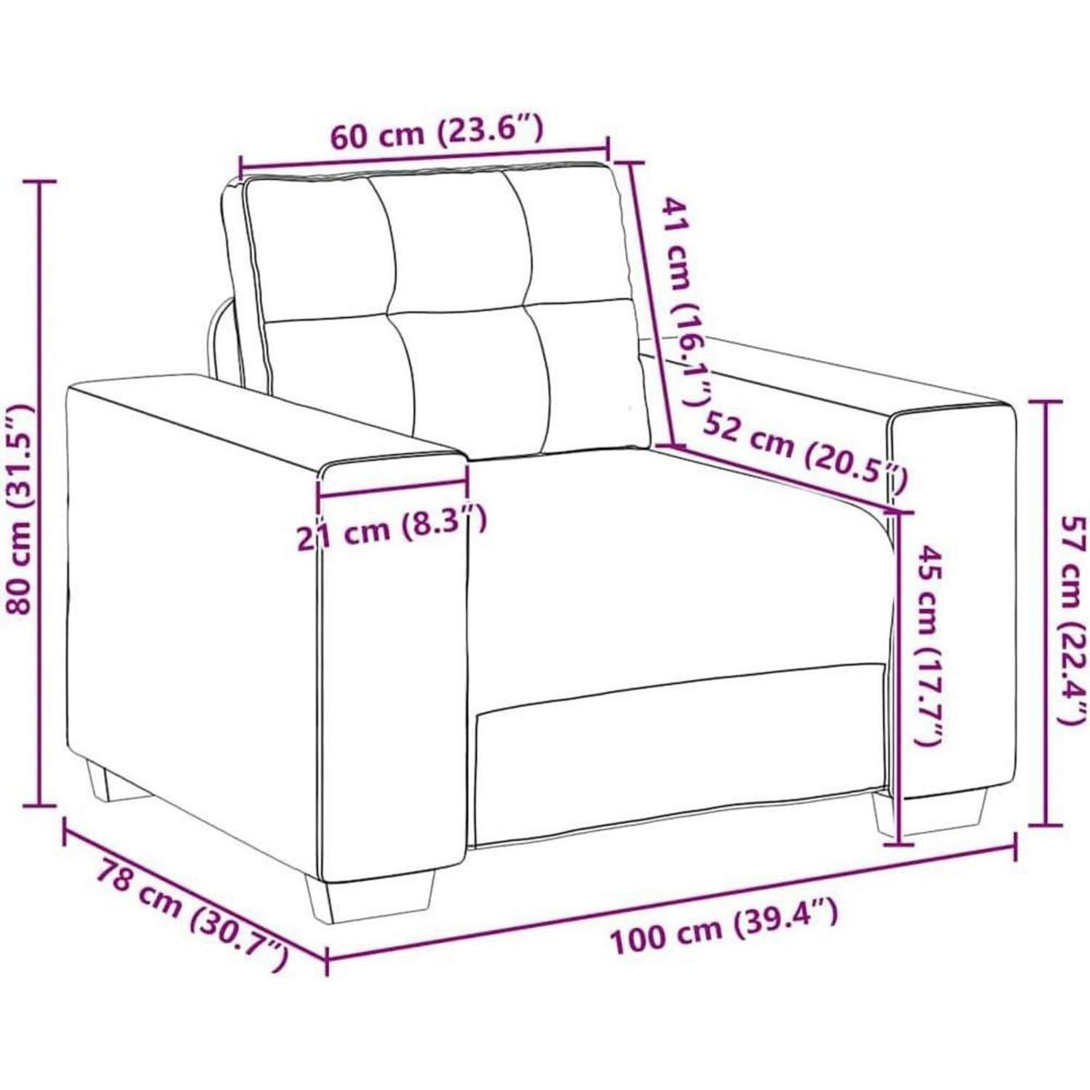 Kleines Samt Sofa Gelb – Bequemer Sessel 60x60 cm