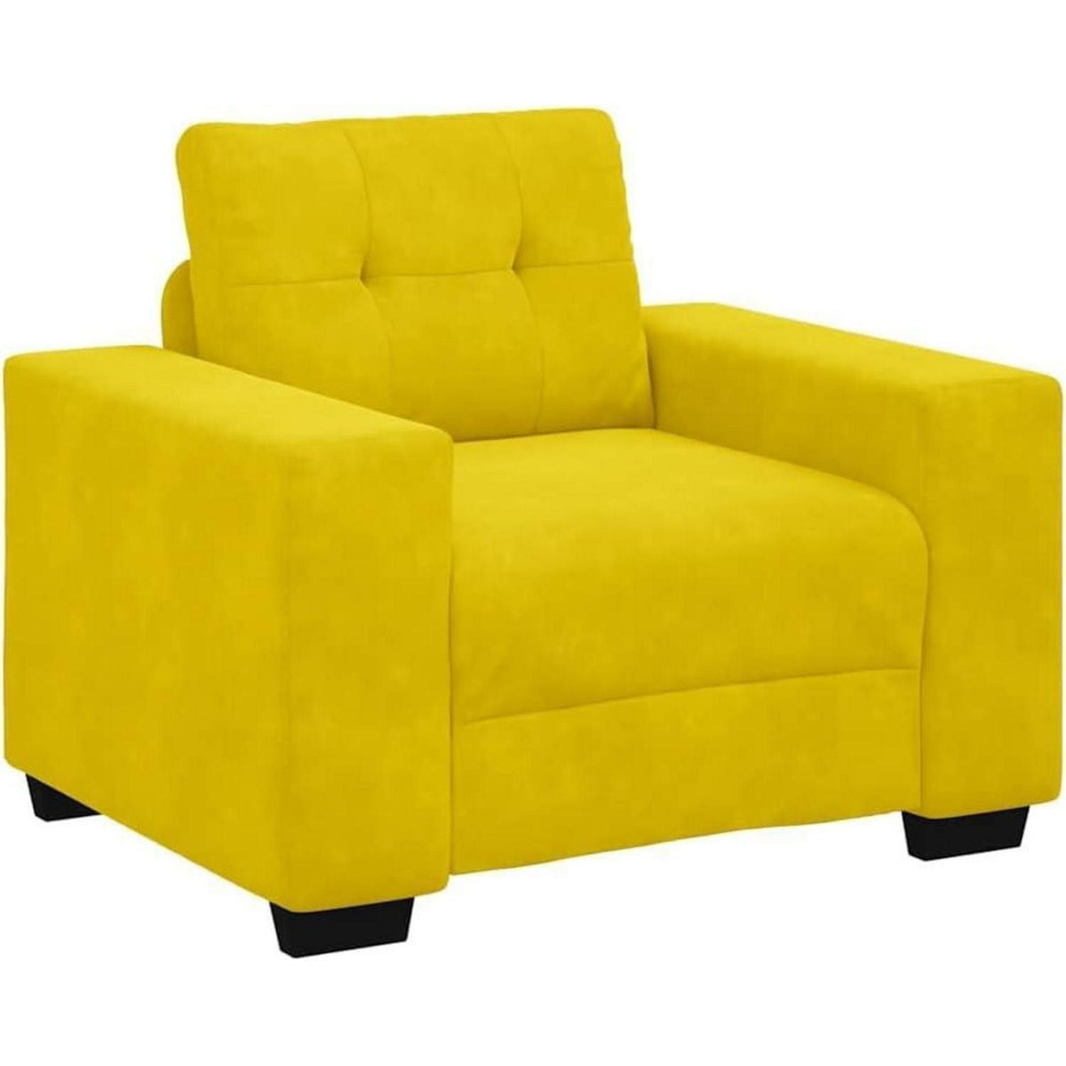 Kleines Samt Sofa Gelb – Bequemer Sessel 60x60 cm