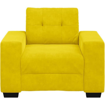 Kleines Samt Sofa Gelb – Bequemer Sessel 60x60 cm