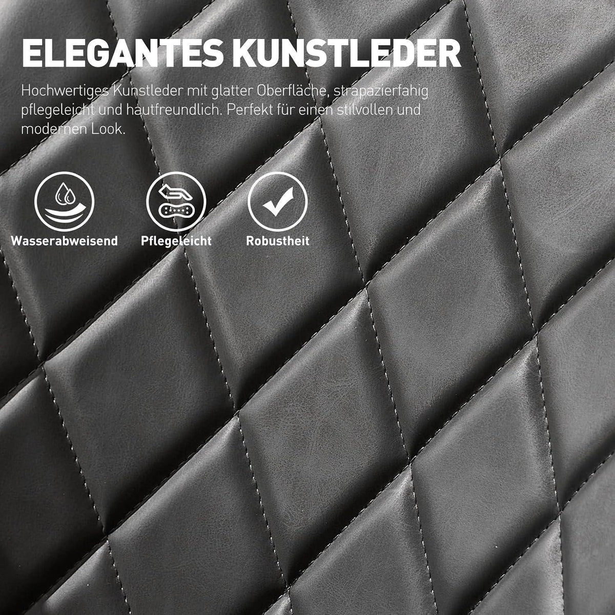 Drehbarer Esszimmerstuhl mit Armlehne – 6er Set Grau
