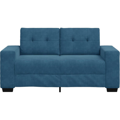 Modernes Zweisitzer Sofa Blau – Bequemes Leinen & Samt