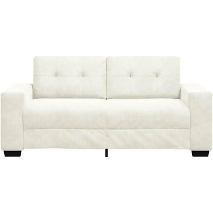 Zweisitzer Sofa Creme mit Schlaffunktion – Samt & Modernes Design