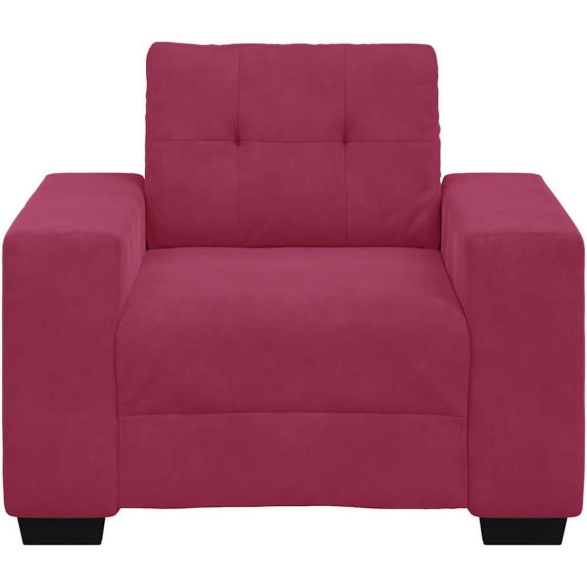 Weinroter Samt Sessel mit Kissen – 60 cm Wohnzimmer Sofa