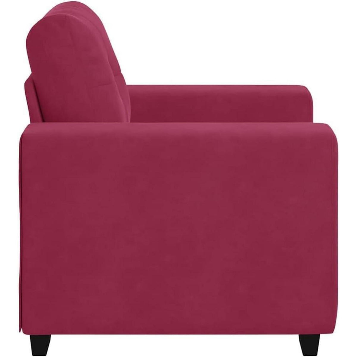 Weinroter Samt Sessel mit Kissen – 60 cm Wohnzimmer Sofa
