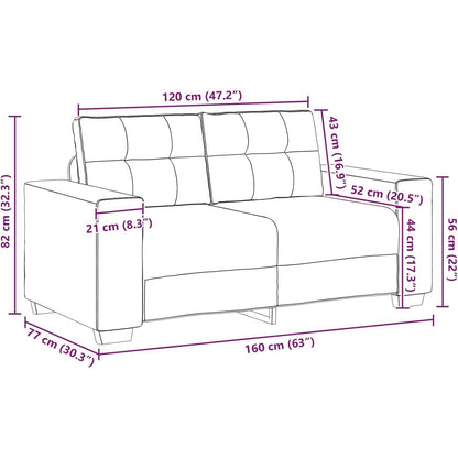 Weinrotes Samt-Sofa 120 cm – Zweisitzer mit Kissen