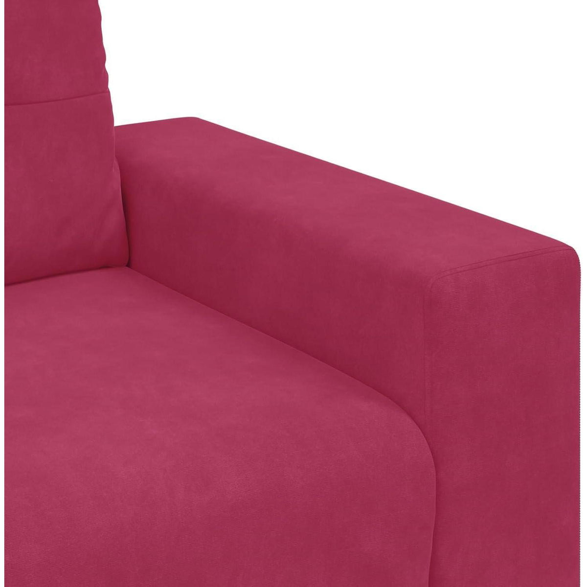 Weinrotes Samt-Sofa 120 cm – Zweisitzer mit Kissen