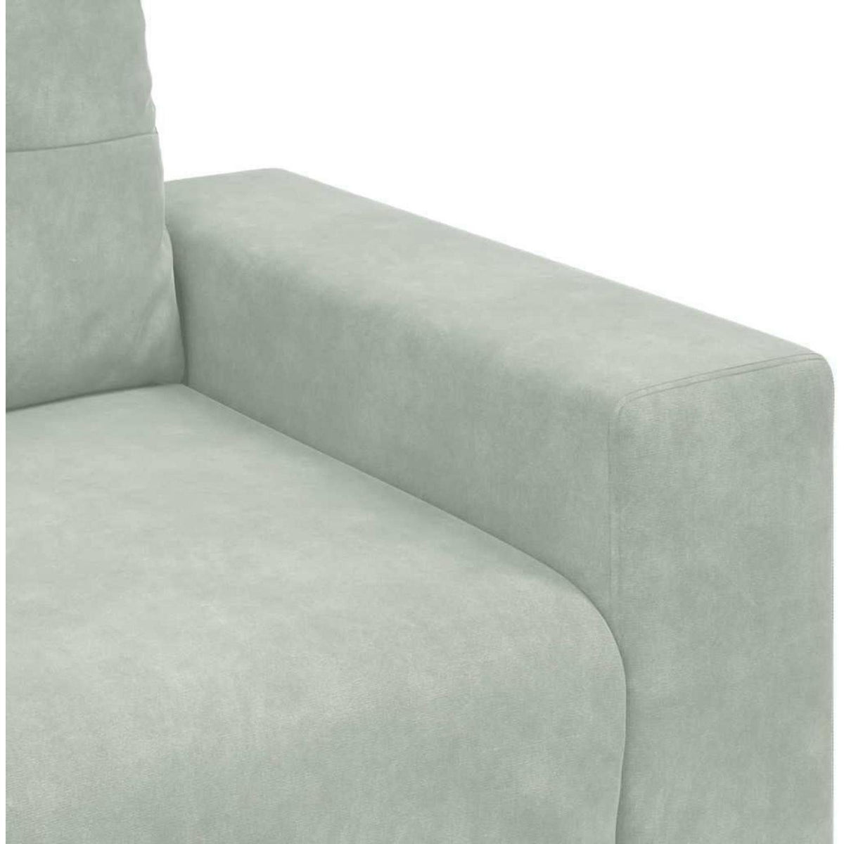 Hellgrauer Samt Sessel – Kleines Sofa 60 cm, Modernes Design