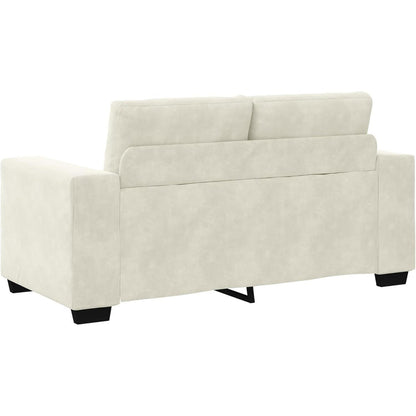 Creme 2-Sitzer Samtsofa Modern 120 cm – Bequemes Wohnzimmer Sofa