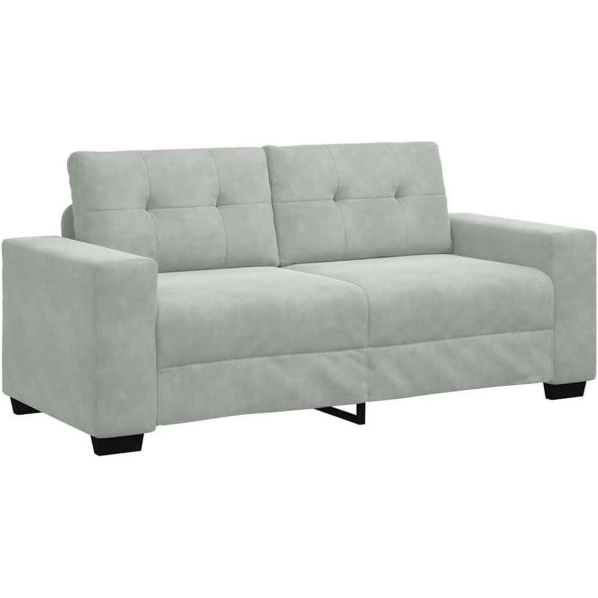 Zweisitzer Sofa Hellgrau Samt 140cm – Bequemes Wohnzimmer Sofa
