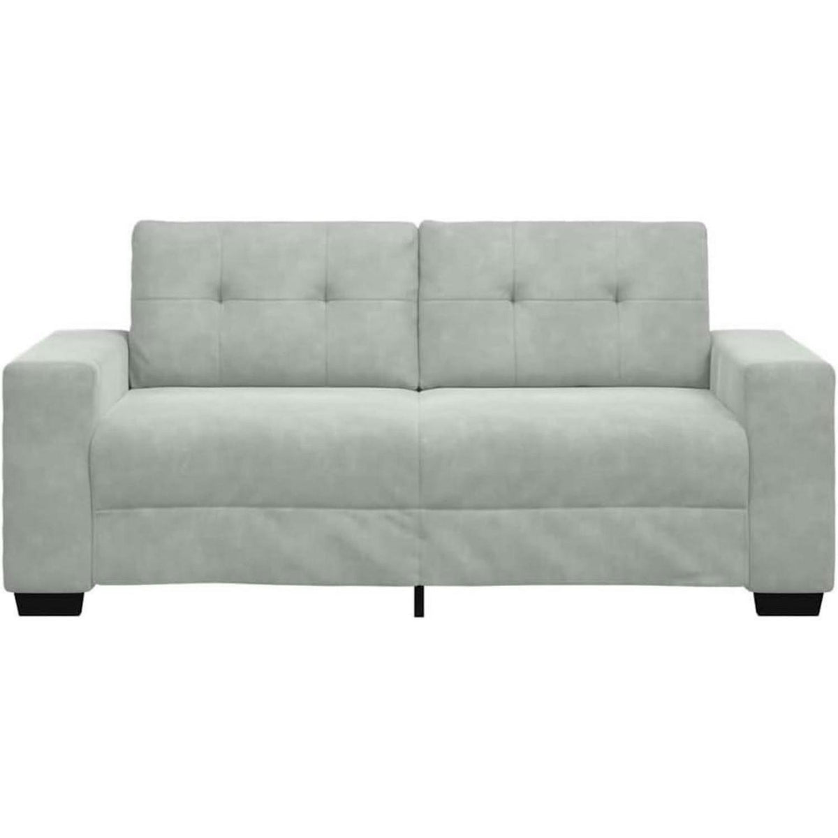 Zweisitzer Sofa Hellgrau Samt 140cm – Bequemes Wohnzimmer Sofa