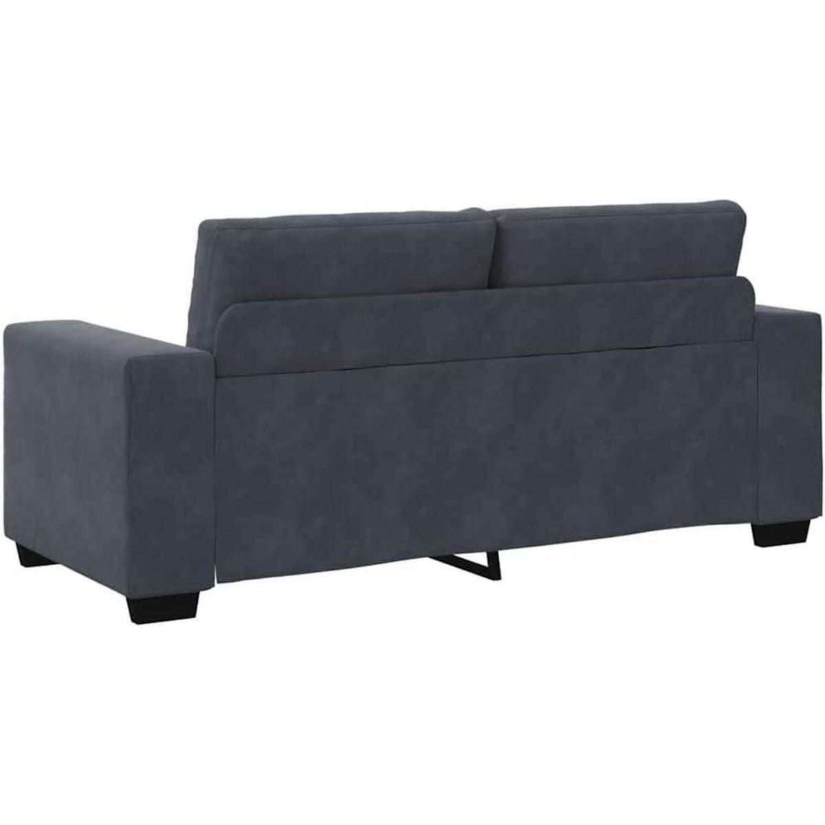 Zweisitzer Sofa Dunkelgrau Samt – Kleines Sofa mit Kissen