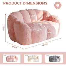 Flauschiger Sitzsack 2-Sitzer mit Memory Foam – Rosa