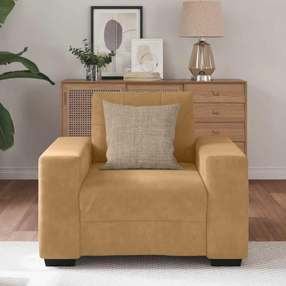 Mini Sofa Braun – Gepolsterter Sessel mit Lendenkissen (60cm)