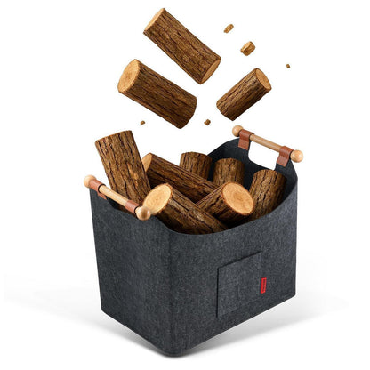 Holzkorb Filz für Kaminholz – Großer, robuster Aufbewahrungsbehälter