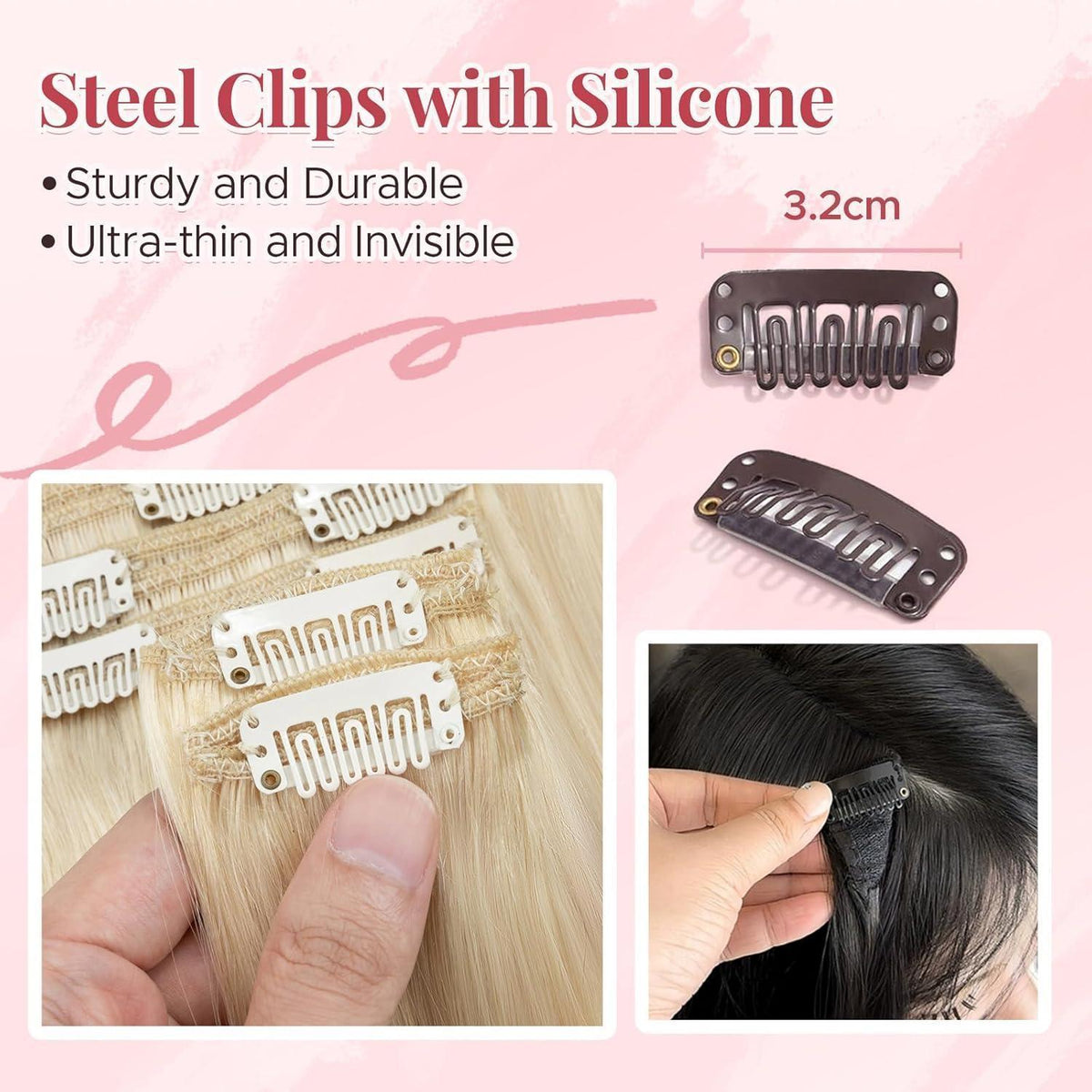 Clip In Haarverlängerung Echthaar 45cm Platinblond 140g