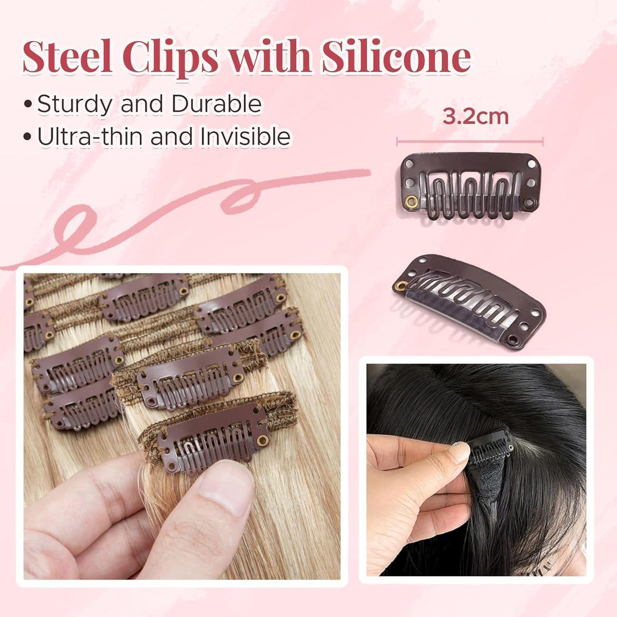 Clip In Haarverlängerung Echthaar 45cm Ascheblond/Blond 140g