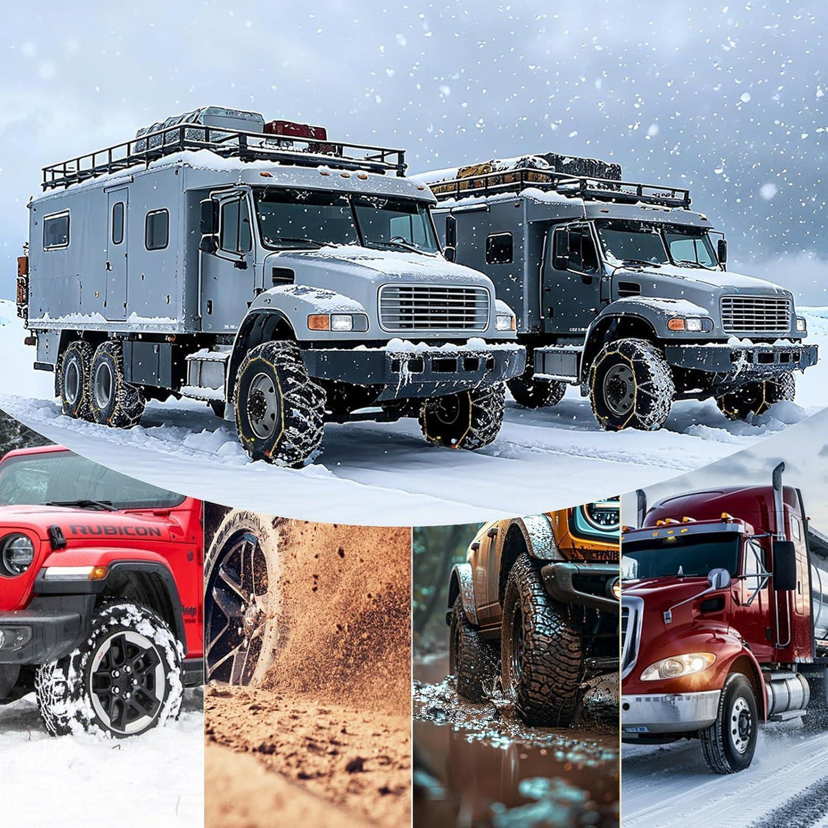 Schneeketten Auto-Fixierung – 1-Min. Montage, 2er-Set