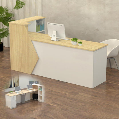 Rezeptionstheke Holz mit Stauraum – 280x60x100cm