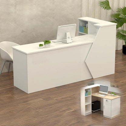 Rezeptionstheke Holz mit Stauraum – 120x60x100cm Weiß