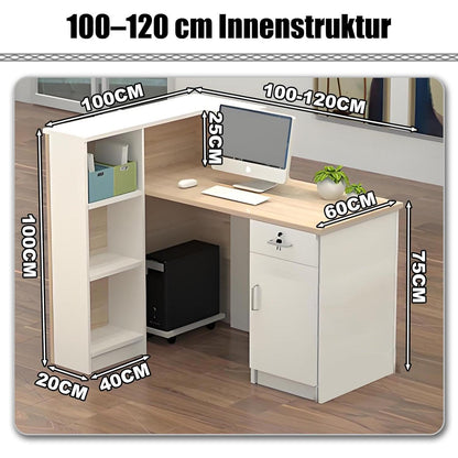 Rezeptionstheke Holz mit Stauraum – 120x60x100cm Weiß