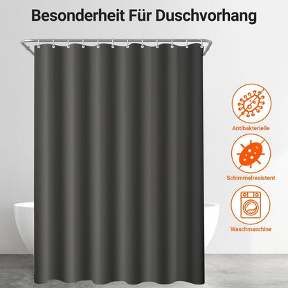 Duschvorhang dunkelgrau 100x180 cm | Antischimmel & Wasserabweisend