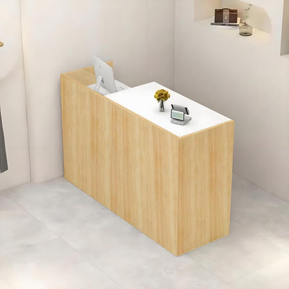 Holz Rezeptionstheke mit Stauraum – 200 cm, Weiß