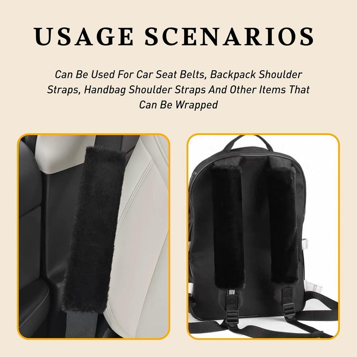 Auto Gurtpolster Kunstfell - Weiche Schulterpolster Grau (1 Paar)