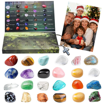 Edelstein Adventskalender 2026 – 24 Natürliche Kristalle für Kinder