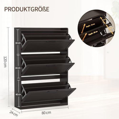 Schmaler Schuhschrank mit Klappläden – Platzsparend & Modern