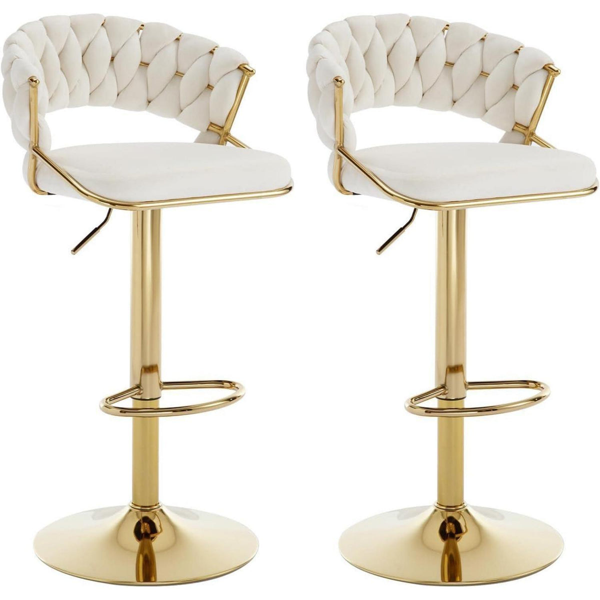 Moderne Barhocker Set 4er – Samt, Höhenverstellbar & Drehbar