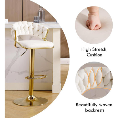 Moderne Barhocker Set 4er – Samt, Höhenverstellbar & Drehbar