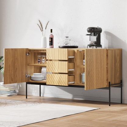 Kommode mit 2 Türen & 3 Schubladen – Modernes Sideboard 150x45x75cm
