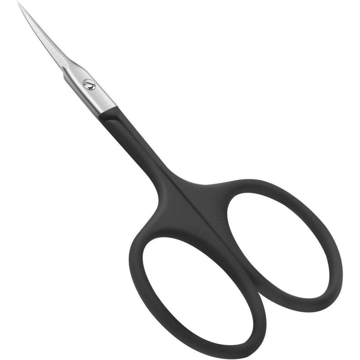 Nagelhautschere Extra Fein mit Gebogener Spitze, Edelstahl, Schwarz