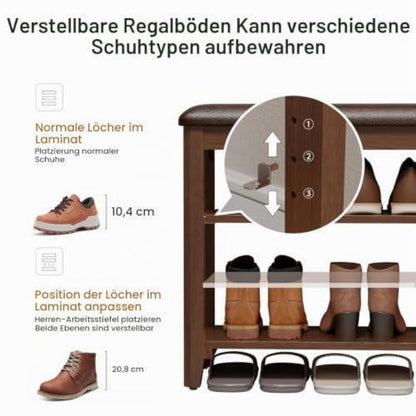 Schuhbank mit Kissen & Sitzfläche – Holzbank für Diele