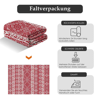 Weihnachts Teppich 240x300 cm – Roter Kurzflor Wohnzimmerteppich