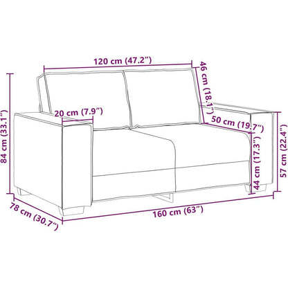 2-Sitzer Sofa Creme – Kleines Sofa 120cm in Lederoptik