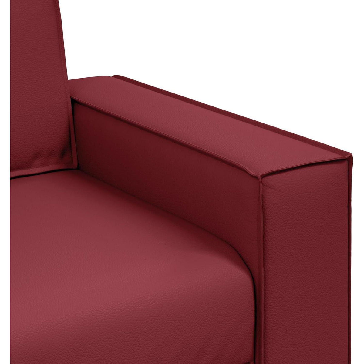 2-Sitzer Sofa Weinrot – Couch 120cm für Wohnzimmer in Lederoptik