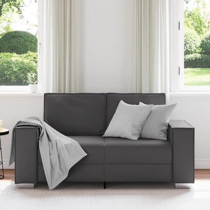Graues 2-Sitzer Sofa 120 cm –, Einfache Montage in Lederoptik