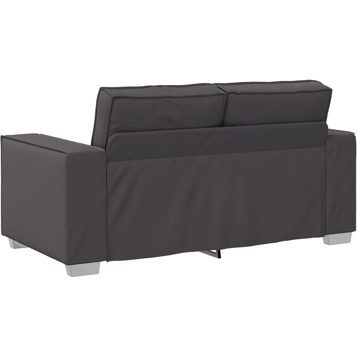 Graues 2-Sitzer Sofa 120 cm –, Einfache Montage in Lederoptik