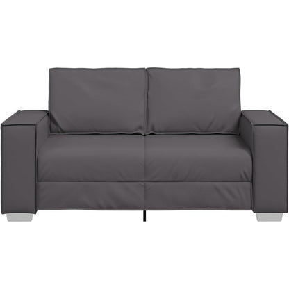 Graues 2-Sitzer Sofa 120 cm –, Einfache Montage in Lederoptik