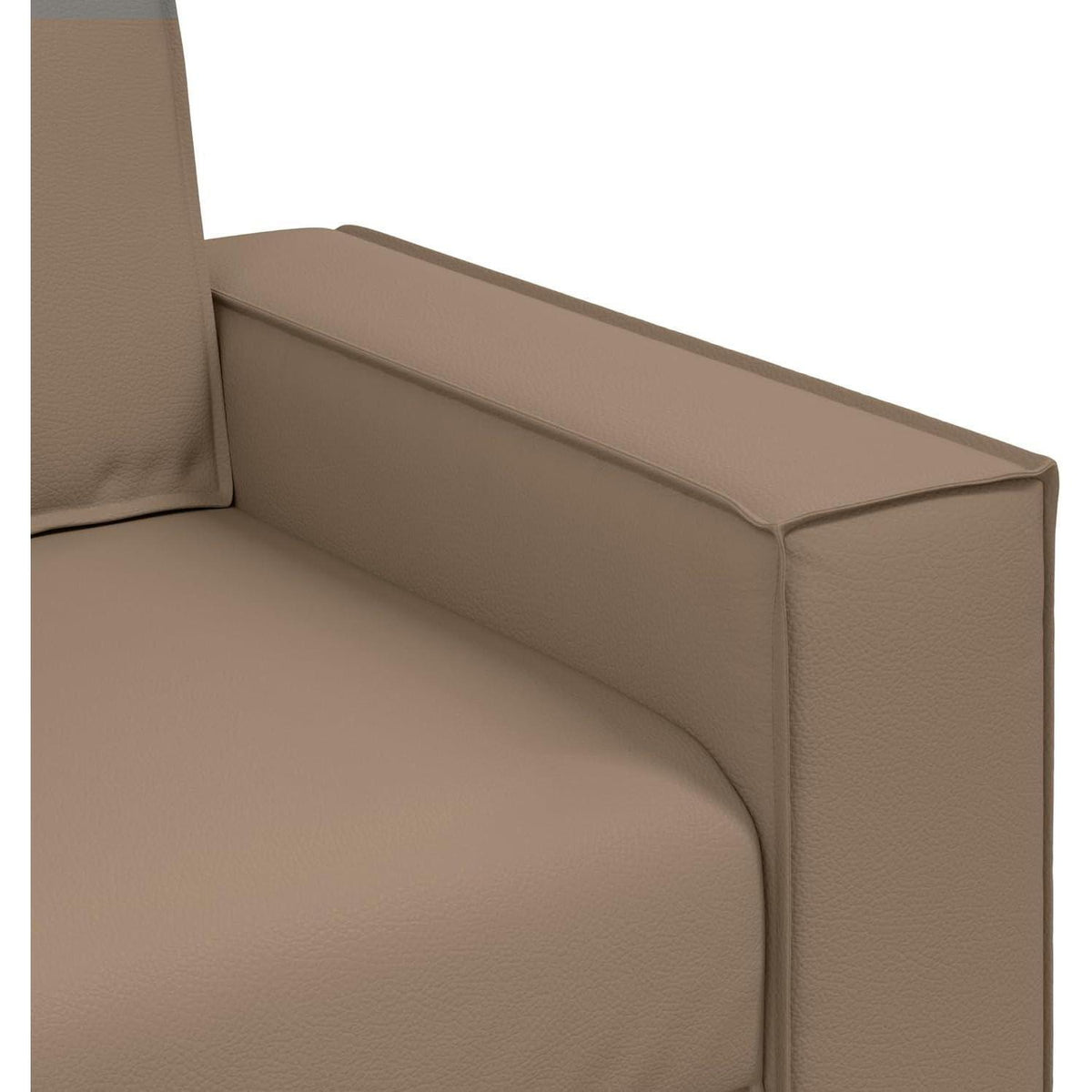 2-Sitzer Sofa Cappuccino – 120cm mit Abnehmbaren Kissen in Lederoptik