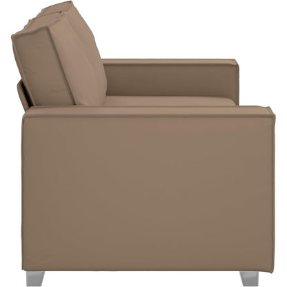 2-Sitzer Sofa Cappuccino – Modernes Mini Sofa 140cm in Lederoptik