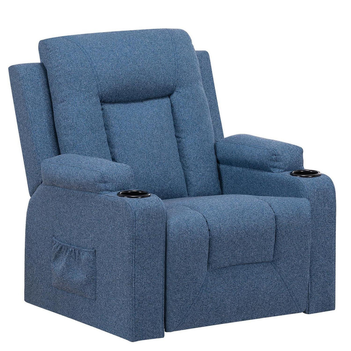 Relaxsessel mit Liegefunktion & Fußstütze – Drehbar, Blau