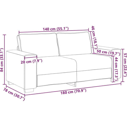2-Sitzer Sofa Schwarz – Modernes Sofa 140cm in Lederoptik