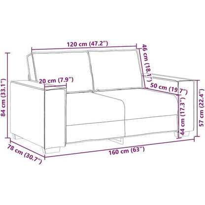 2-Sitzer Sofa Dunkelgrau – Bequeme Stoff Couch 120 cm