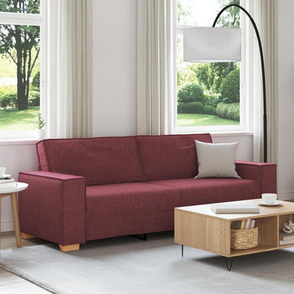 3-Sitzer Sofa Weinrot 180 cm – Bequeme Stoff Couch